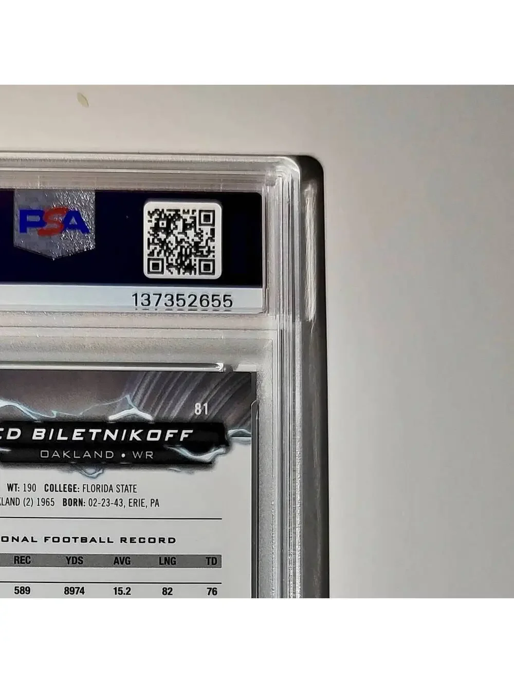 Fred Bilentnikoff 2023 Topps Resurgence 08/20 Lime Green Power Surge #81 PSA 10